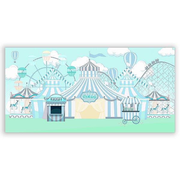 Capa Painel Retangular Sublimado - Circo Azul