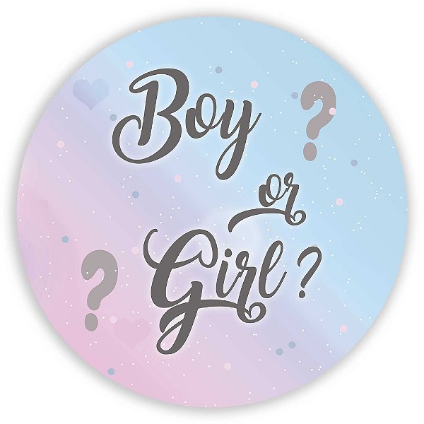 Painel Redondo - Girl Boy Revelação - Sublimado 3D