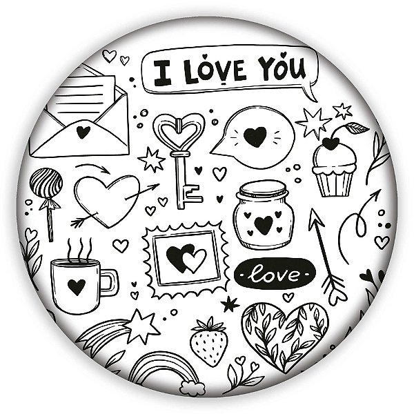Painel Redondo - I Love You - Sublimado 3D