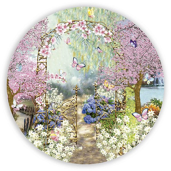 Painel Redondo - Jardim - Sublimado 3D