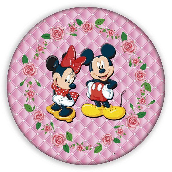 Painel Redondo - Mickey e Minnie - Sublimado 3D