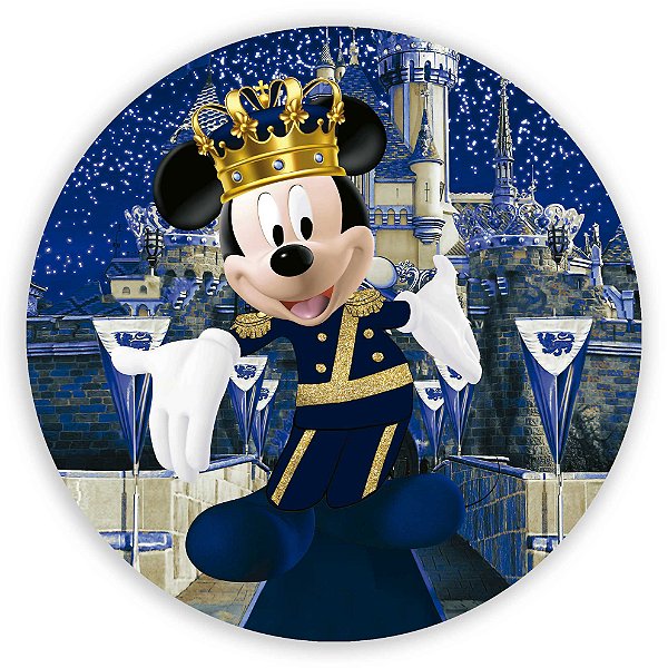 Painel Redondo - Mickey Realeza - Sublimado 3D