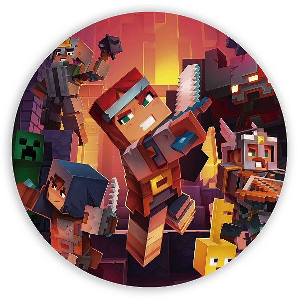 Painel Redondo - Minecraft  - Sublimado 3D