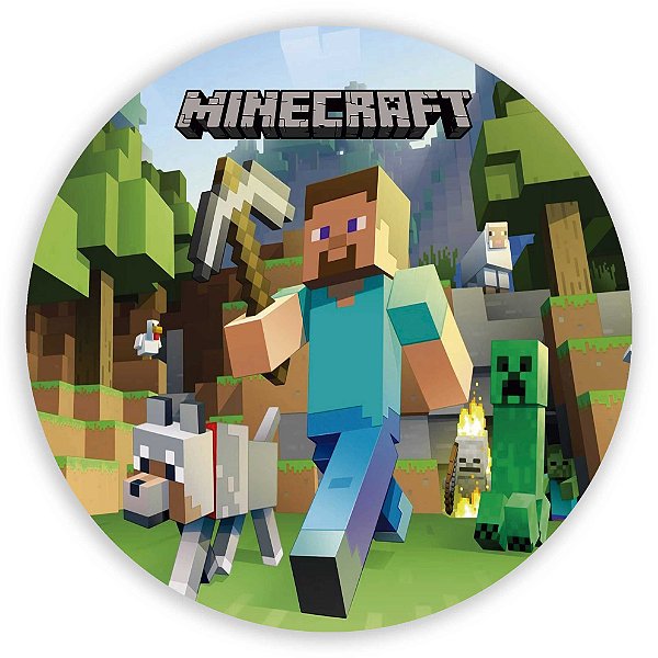 Painel Redondo - Minecraft  - Sublimado 3D