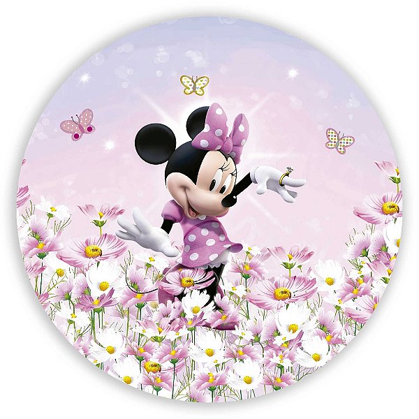 Painel Redondo - Minnie Rosa  - Sublimado 3D