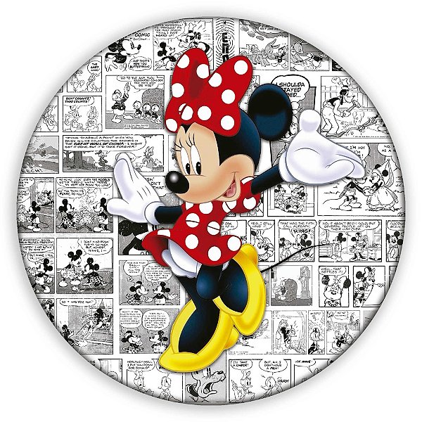 Painel Redondo - Minnie Vermelha  - Sublimado 3D