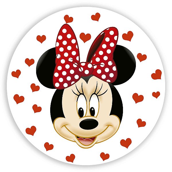 Painel Redondo - Minnie Vermelha  - Sublimado 3D