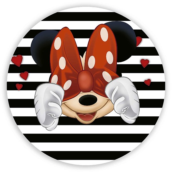 Painel Redondo - Minnie Vermelha  - Sublimado 3D