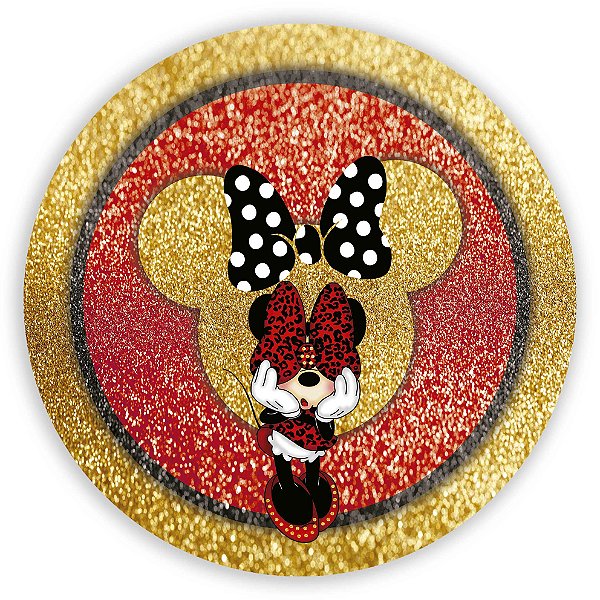 Painel Redondo - Minnie Vermelha  - Sublimado 3D
