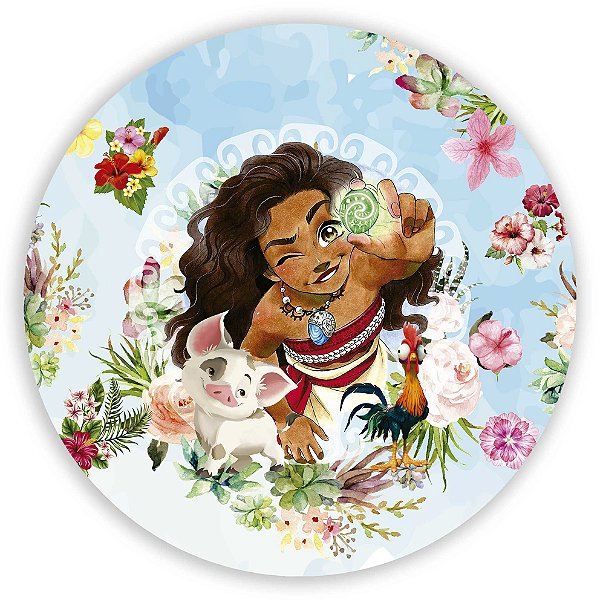 Painel Redondo - Moana  - Sublimado 3D