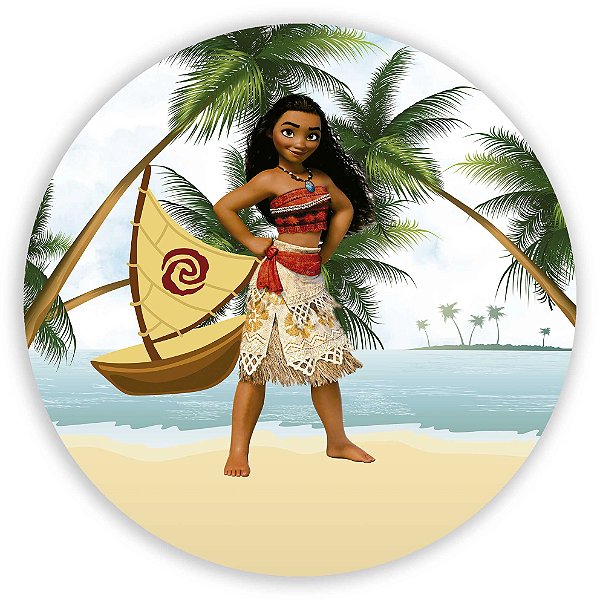 Painel Redondo - Moana  - Sublimado 3D