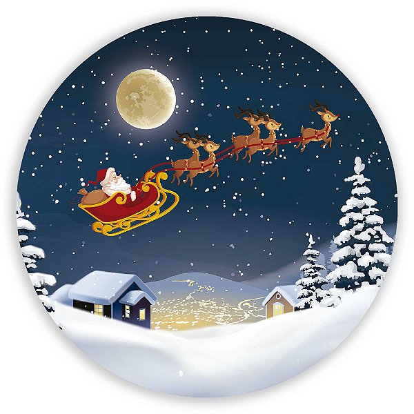 Painel Redondo - Natal  - Sublimado 3D