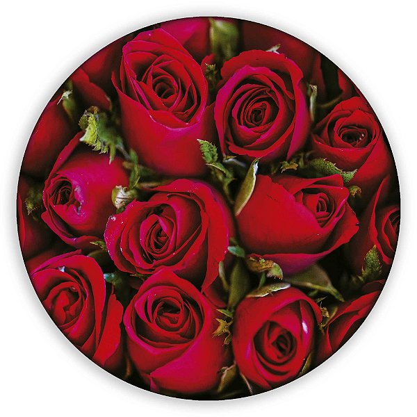 Painel Redondo - Rosas Vermelhas - Sublimado 3D