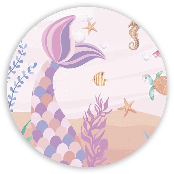Painel Redondo - Sereia - Sublimado 3D