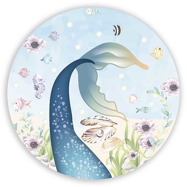 Painel Redondo - Sereia  - Sublimado 3D