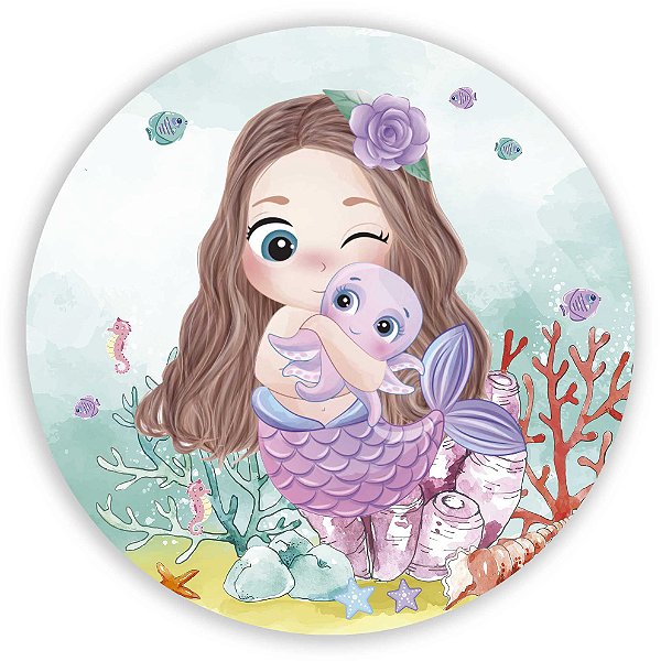 Painel Redondo - Sereia  - Sublimado 3D