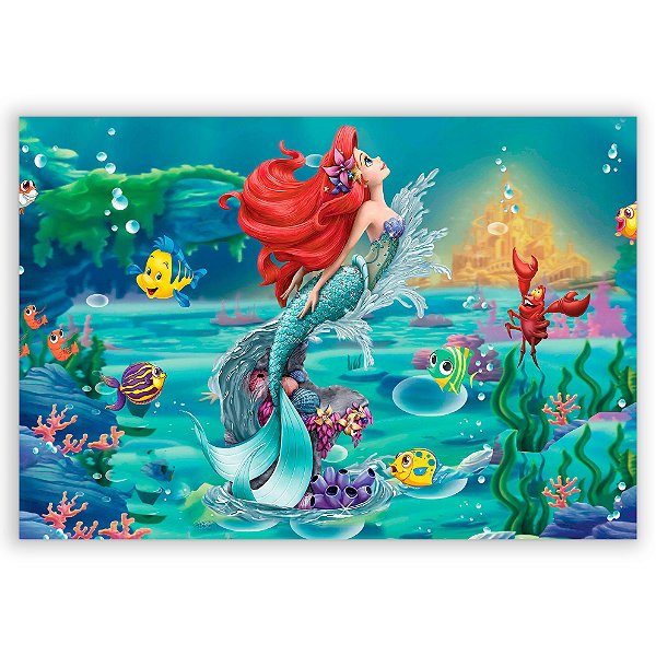 Capa Painel Retangular Sublimado - Ariel Pequena Sereia