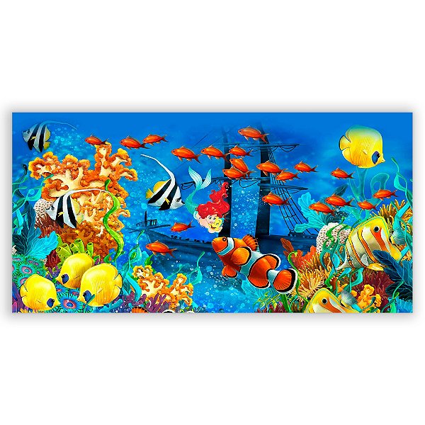 Capa Painel Retangular Sublimado - Ariel Pequena Sereia