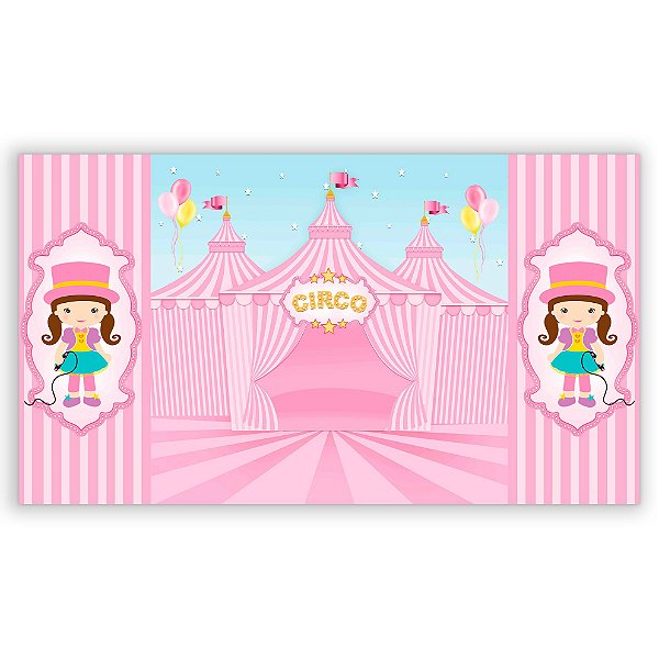 Capa Painel Retangular Sublimado - Circo Rosa