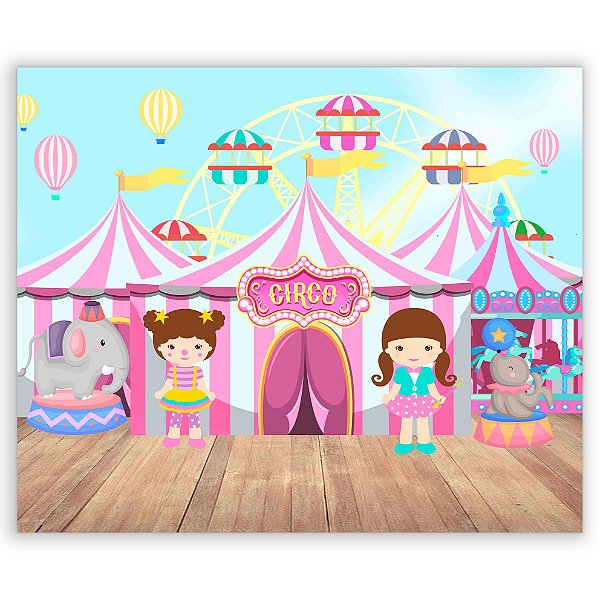 Capa Painel Retangular Sublimado - Circo Rosa