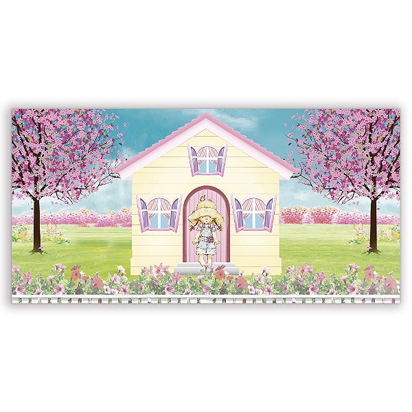 Painel Retangular - Casa Rosa Jardim - Sublimado 3D