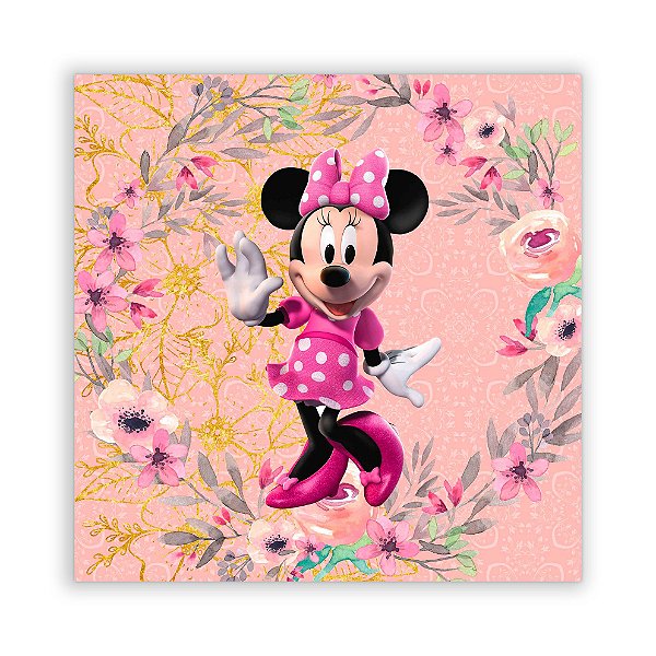 Painel Quadrado - Minnie Rosa - Sublimado 3D