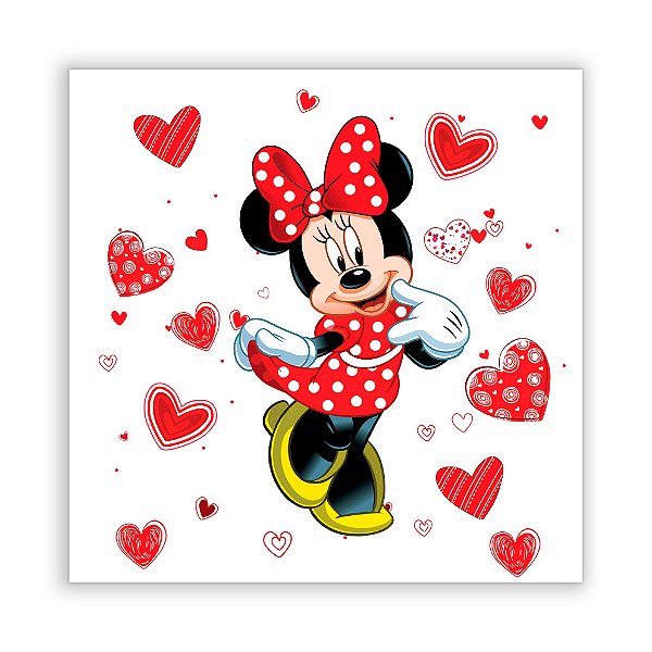 Painel Quadrado - Minnie Vermelha - Sublimado 3D