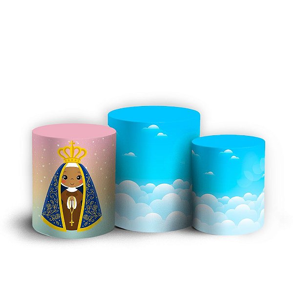 Trio Cilindro - Nossa Senhora - Sublimado 3D + Elástico
