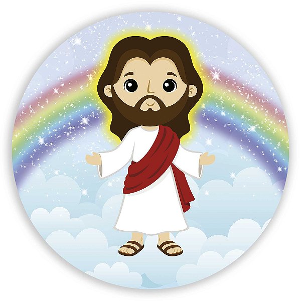 Painel Redondo - Jesus Cute - Sublimado 3D