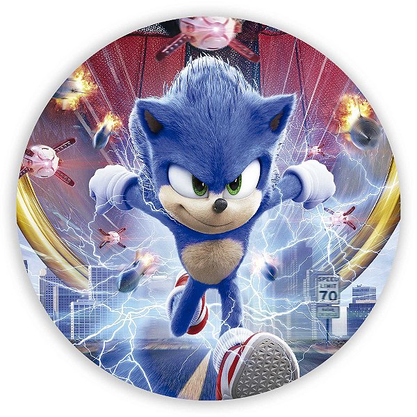Painel Redondo - Sonic Filme - Sublimado 3D