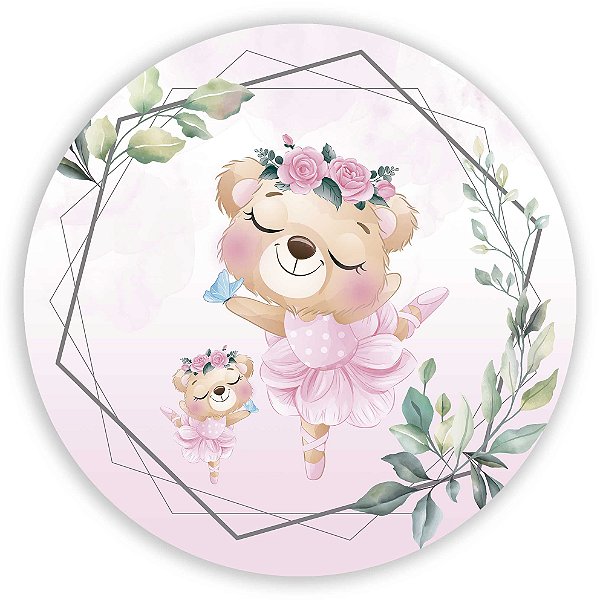 Painel Redondo - Ursinha Bailarina - Sublimado 3D
