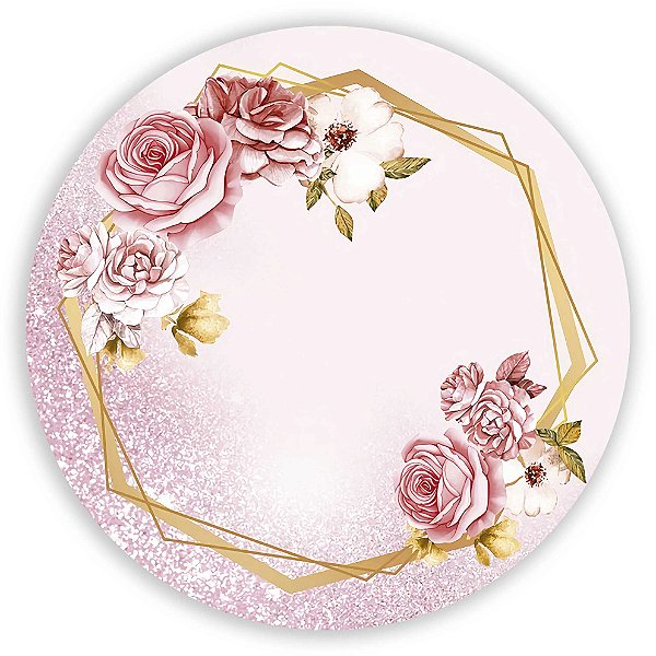 Painel Redondo - Floral Geometrico - Sublimado 3D