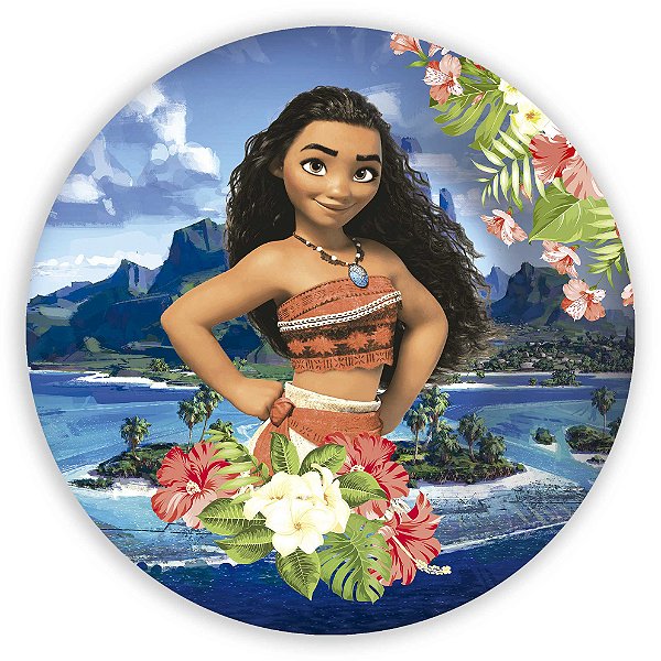 Painel Redondo - Moana  - Sublimado 3D