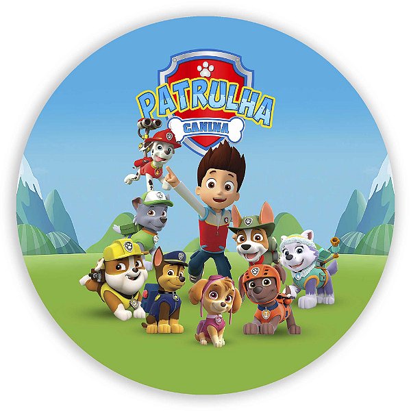 Painel Redondo - Patrulha Canina - Sublimado 3D