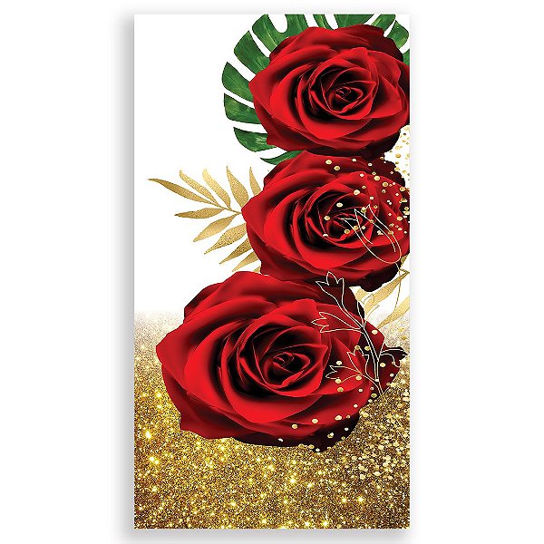 Faixa Lateral - Floral Vermelho - Sublimado 3D