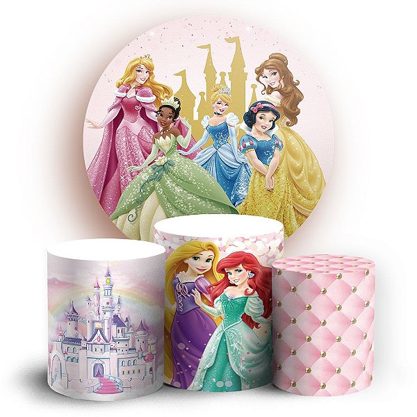 KIT Redondo e Trio - Princesas  - Sublimado 3D