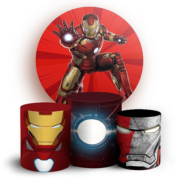 Capas Painel Redondo e Trio Cilindro Sublimado - Homem De Ferro