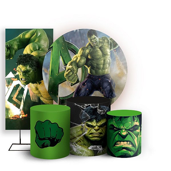 Capas Painel Redondo Trio Cilindro e Faixa Lateral Sublimado - Hulk