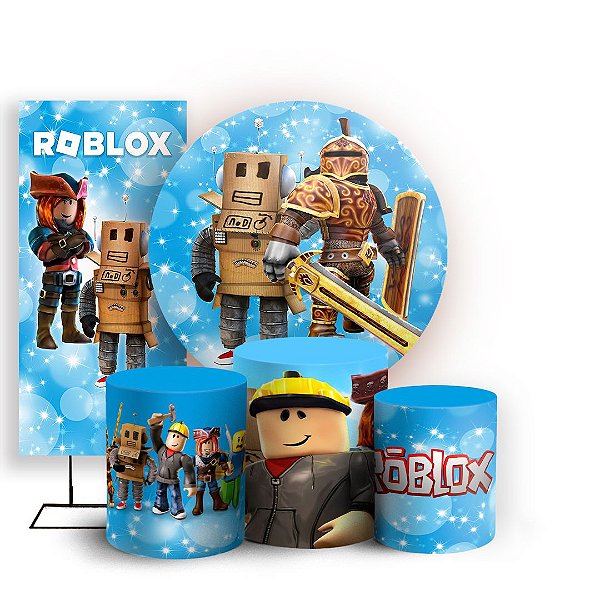 Capas Painel Redondo Trio Cilindro e Faixa Lateral Sublimado - Roblox