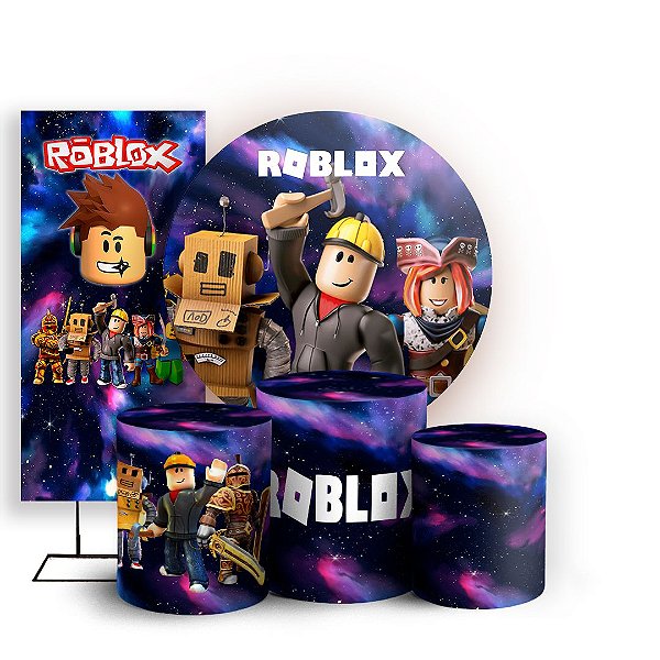 Capas Painel Redondo Trio Cilindro e Faixa Lateral Sublimado - Roblox