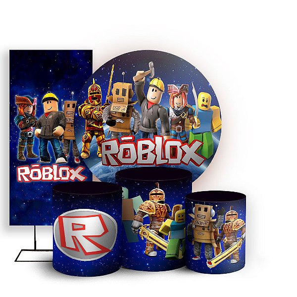 Capas Painel Redondo Trio Cilindro e Faixa Lateral Sublimado - Roblox