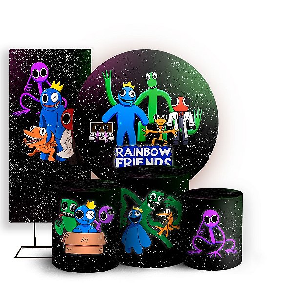 Capas Painel Redondo Trio Cilindro e Faixa Lateral Sublimado - Rainbow Friends