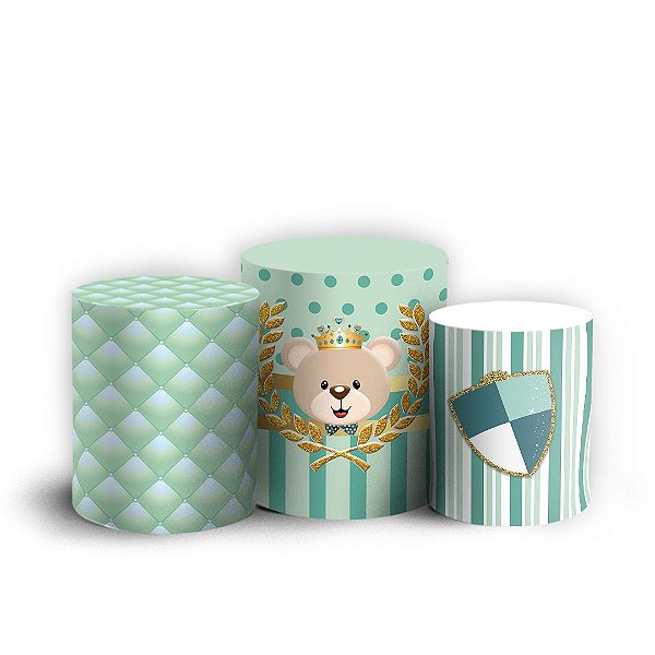 Capas Trio Cilindro Sublimado Vest Facil - Príncipe Ursinho
