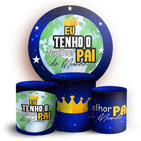 Capas Painel Redondo e Trio Cilindro Sublimado - Dia dos Pais Galaxia