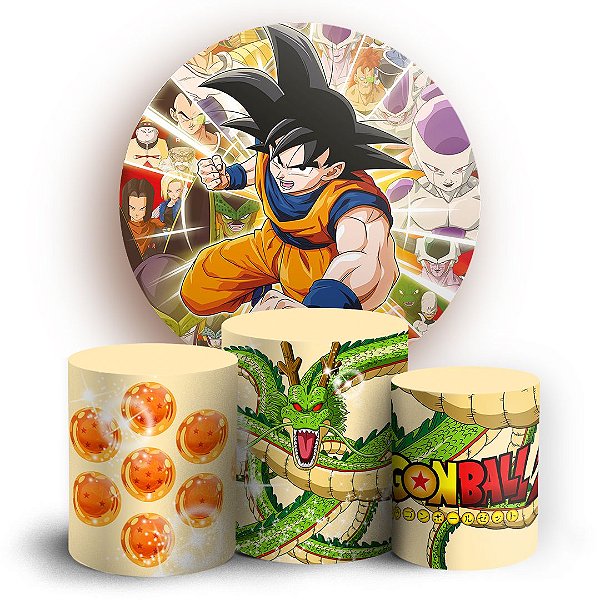 Capas Painel Redondo e Trio Cilindro Sublimado - Dragon Ball