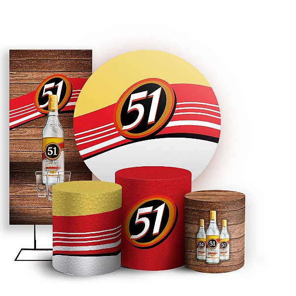Capas Painel Redondo Trio Cilindro e Faixa Lateral Sublimado - 51 Cachaça