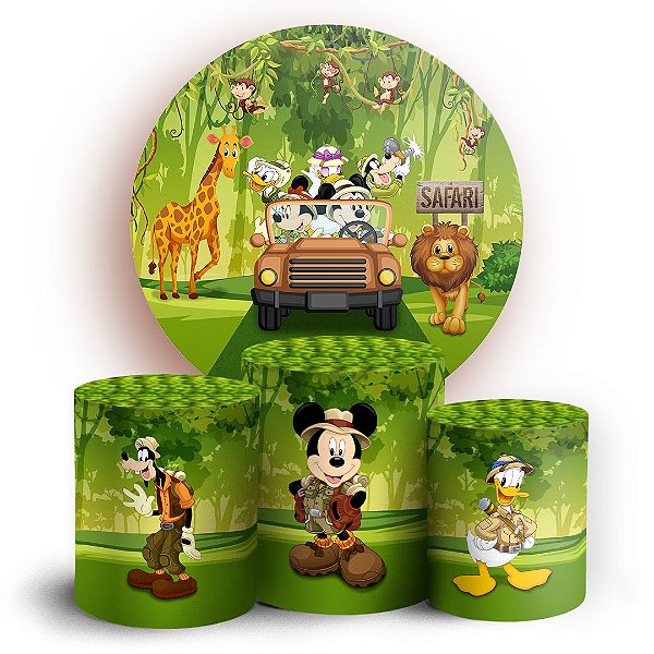 KIT Redondo e Trio - Mickey Safari - Sublimado 3D