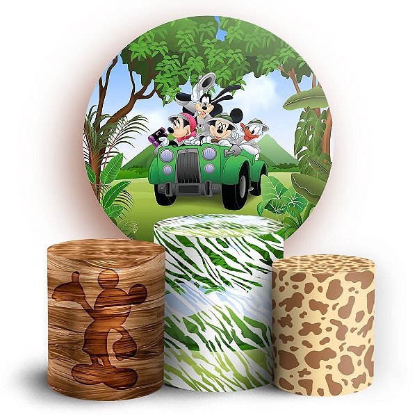 KIT Redondo e Trio - Mickey Safari - Sublimado 3D