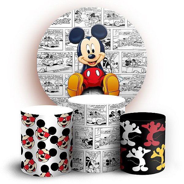 KIT Redondo e Trio - Mickey Quadrinhos - Sublimado 3D