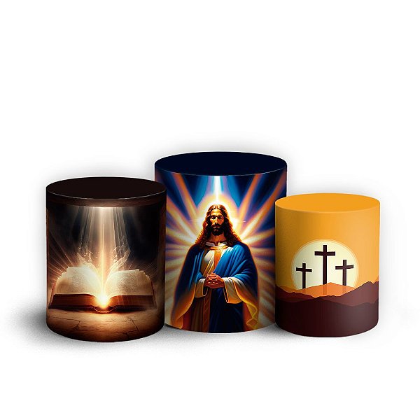 Capas Trio Cilindro Sublimado Vest Facil - Religioso